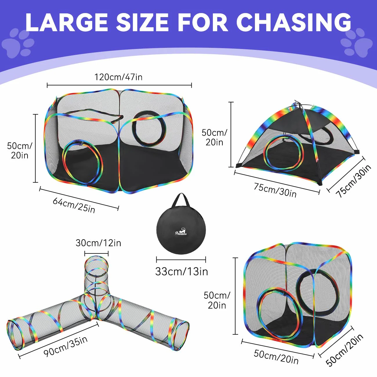 🐾 Outdoor Cat Enclosure Tent – Portable Mesh Playhouse with Tunnel & Carry Bag for Patio or Yard